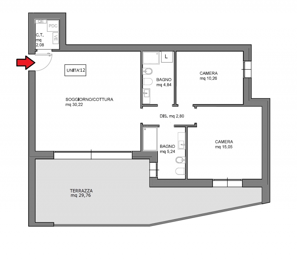 piano secondo App.12 ultimo piano con terrazza abitabile