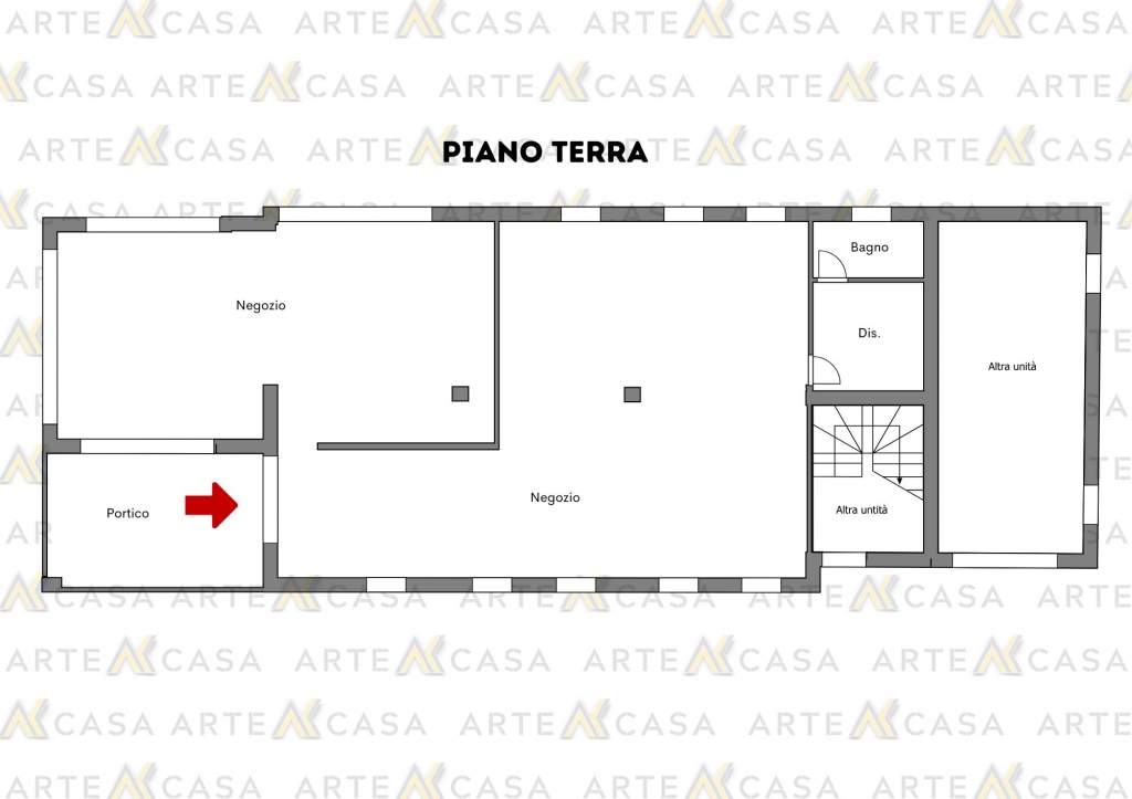 Sambruson di Dolo: locale commerciale in centro con parcheggio privato