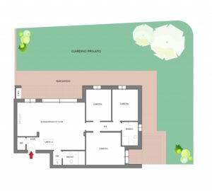 3 camere piano terra