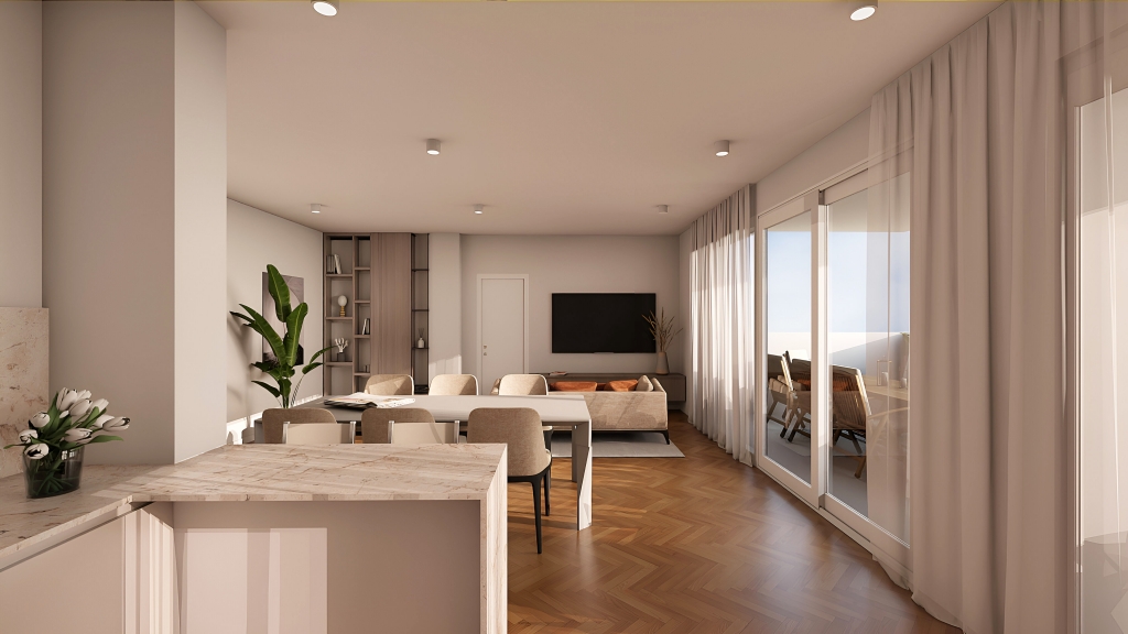 arredo 3 camere Esempio Render Intero