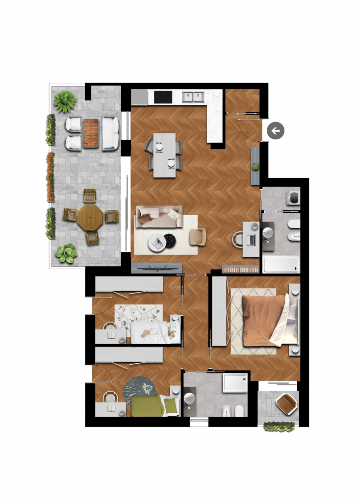 3 camere piano primo