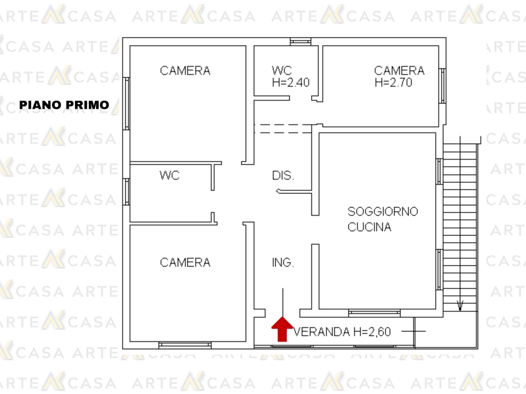 Planimetria piano primo