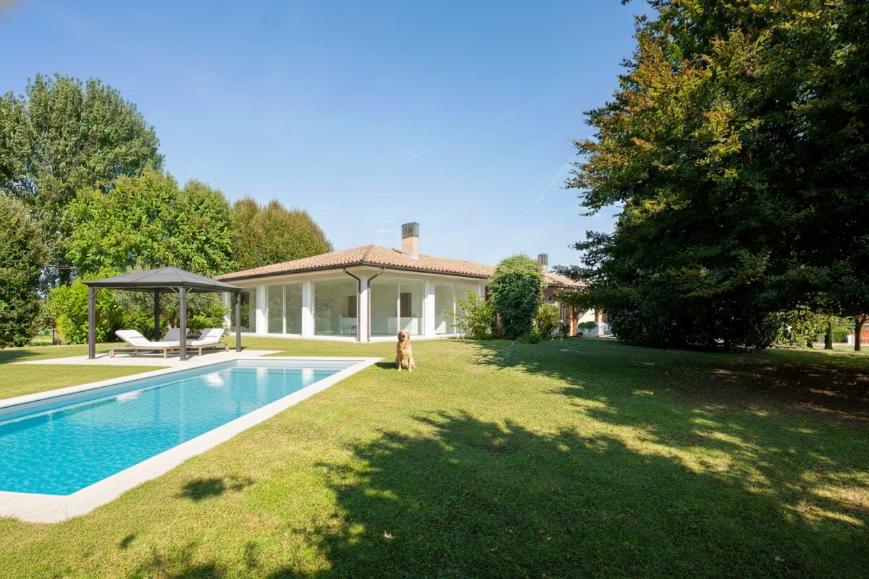 Roncade, villa singola con parco di 5000 mq e annesso appartamento indipendente